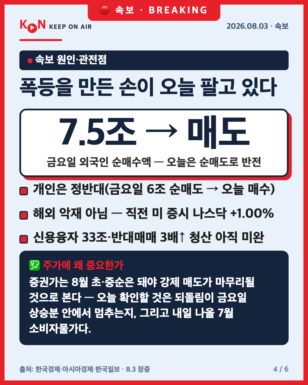 폭등을 만든 손이 오늘 팔고 있다 카드