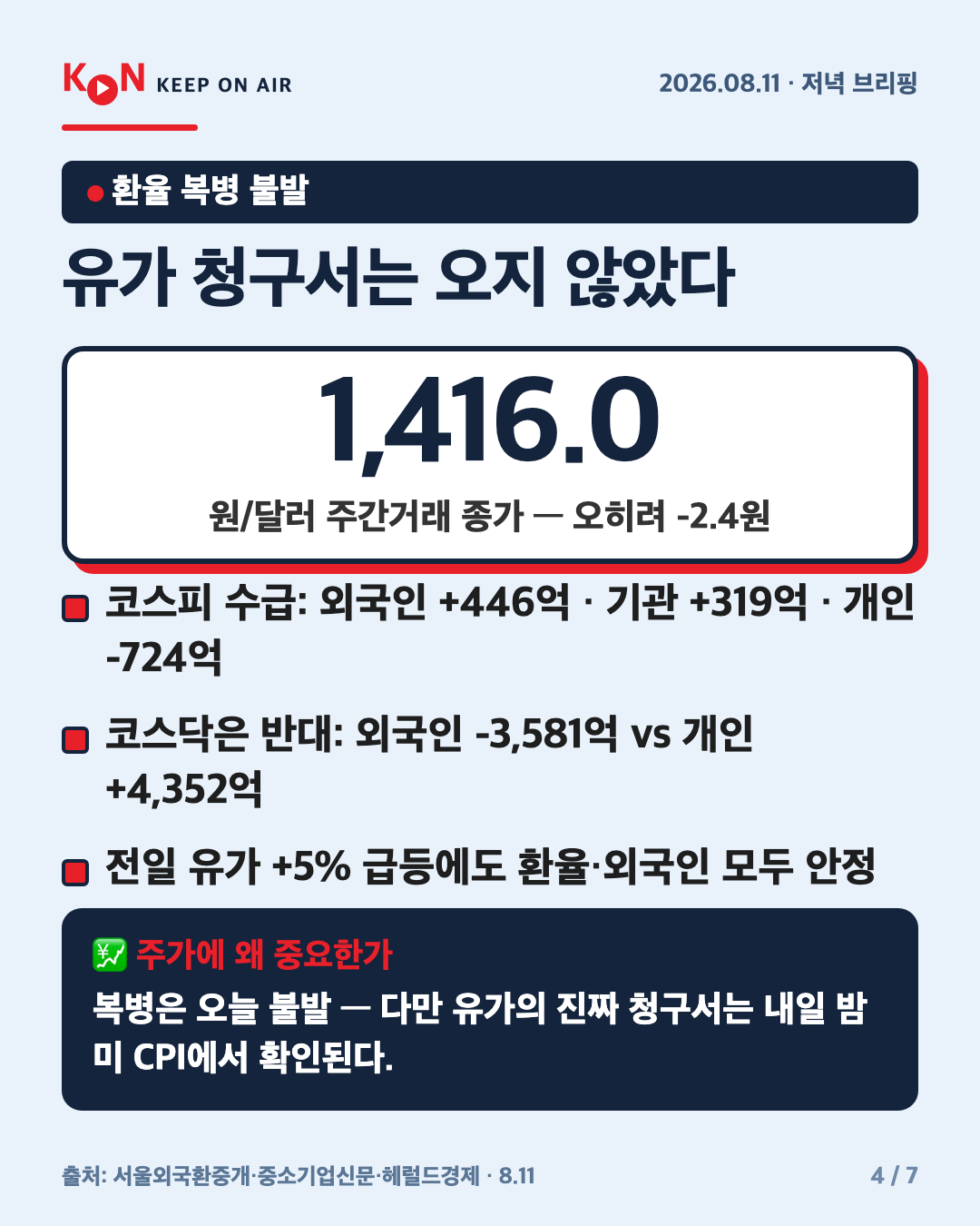 유가 청구서는 오지 않았다 카드